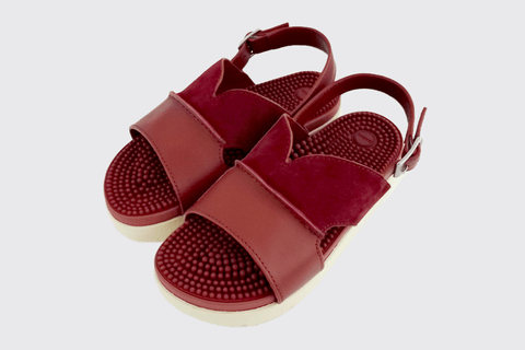 みやび＊レザーサンダル Miyabi Leather Acupressure Wedges | Massaging Footwear – Kenkoh.jp