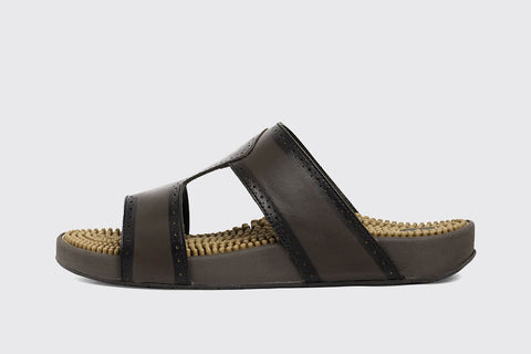 Musashi Leather Reflexology Sandals Mocha