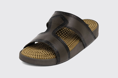 Musashi Leather Reflexology Sandals Mocha